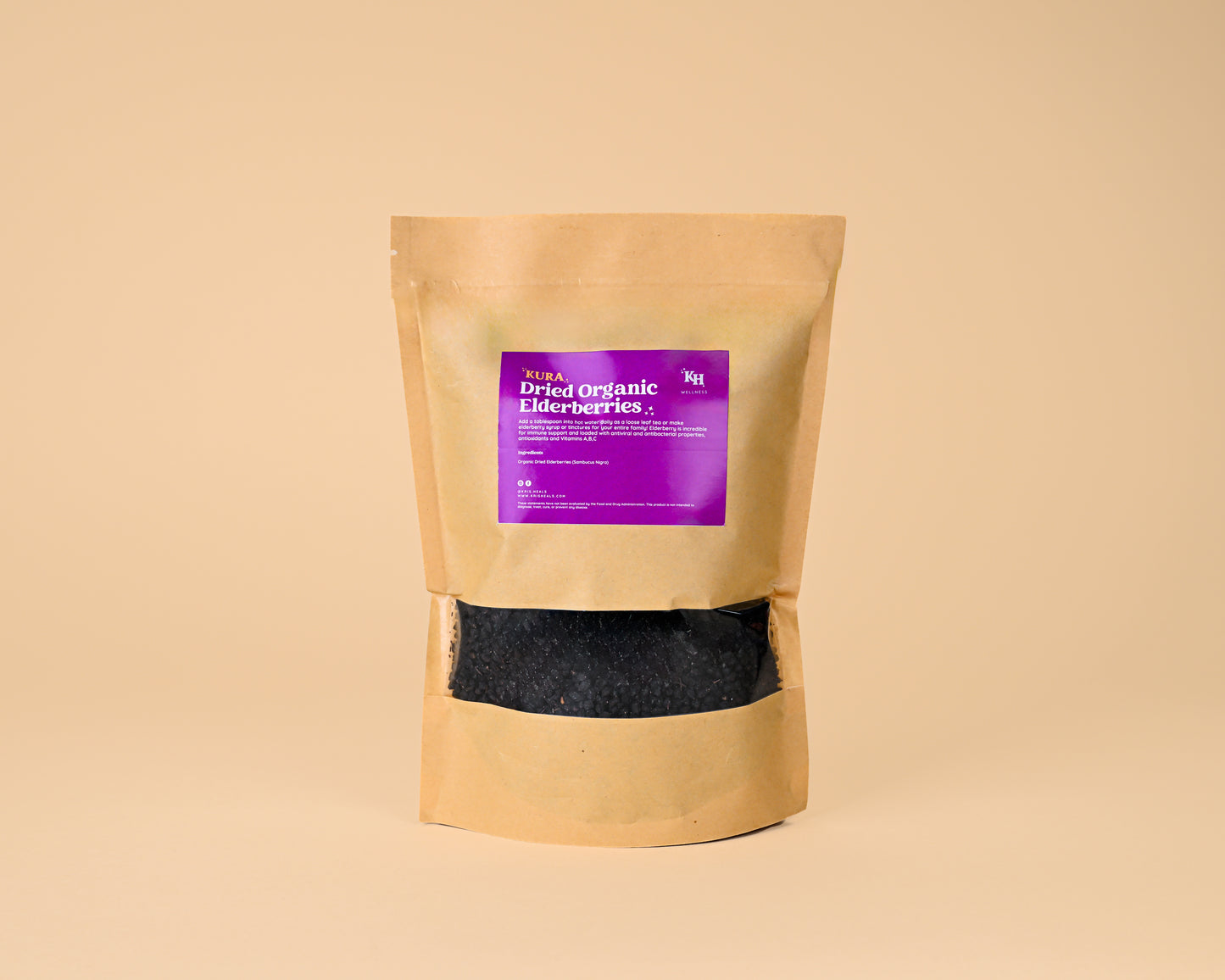 1 lb Certified Organic Dried Elderberries (Sambucus Nigra)